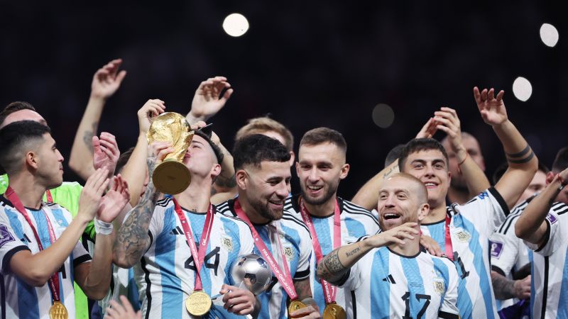 Argentina’s players don’t know what to say after winning the World Cup.