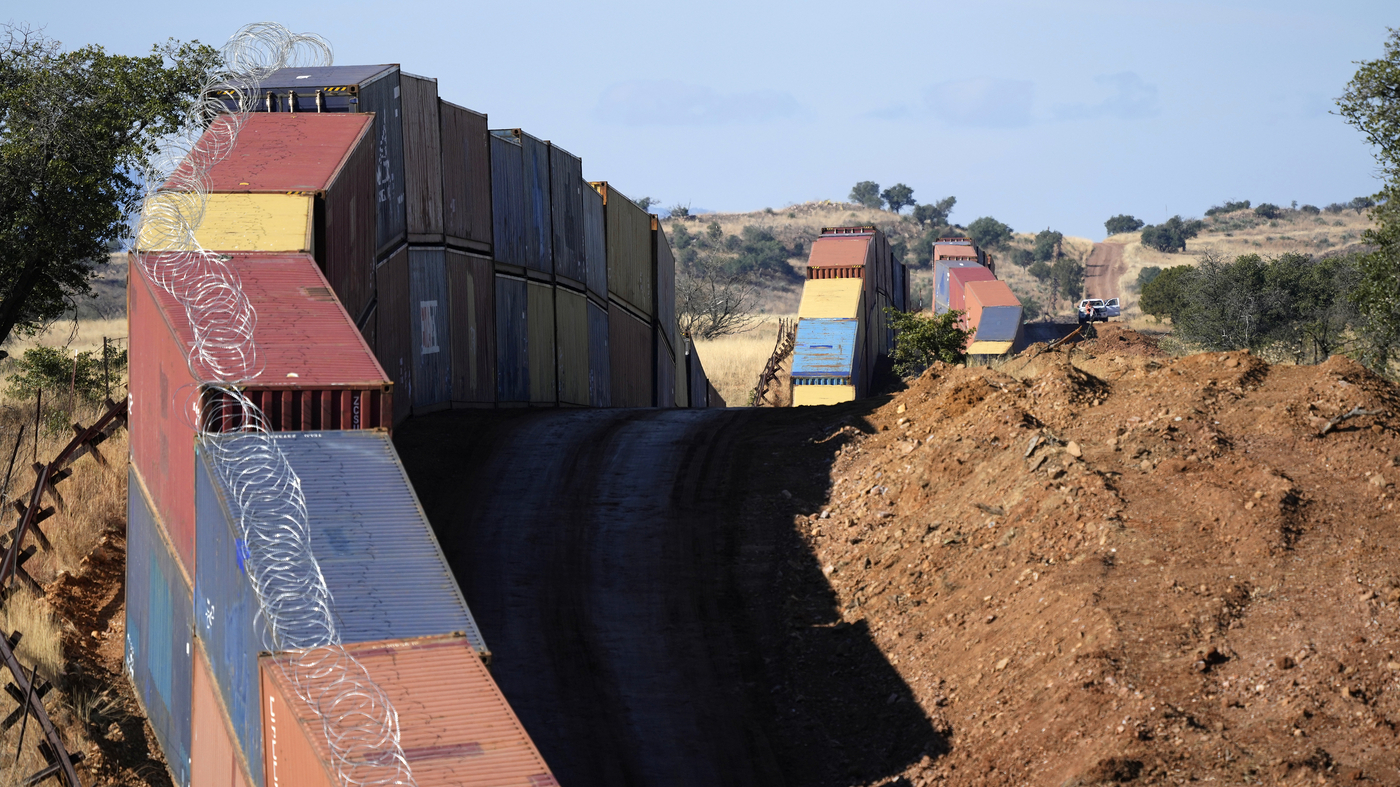 The DOJ is against Arizona for placing shipping containers at the border.