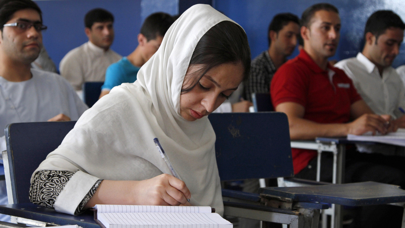 The Taliban prohibit Afghan women from going to universities.