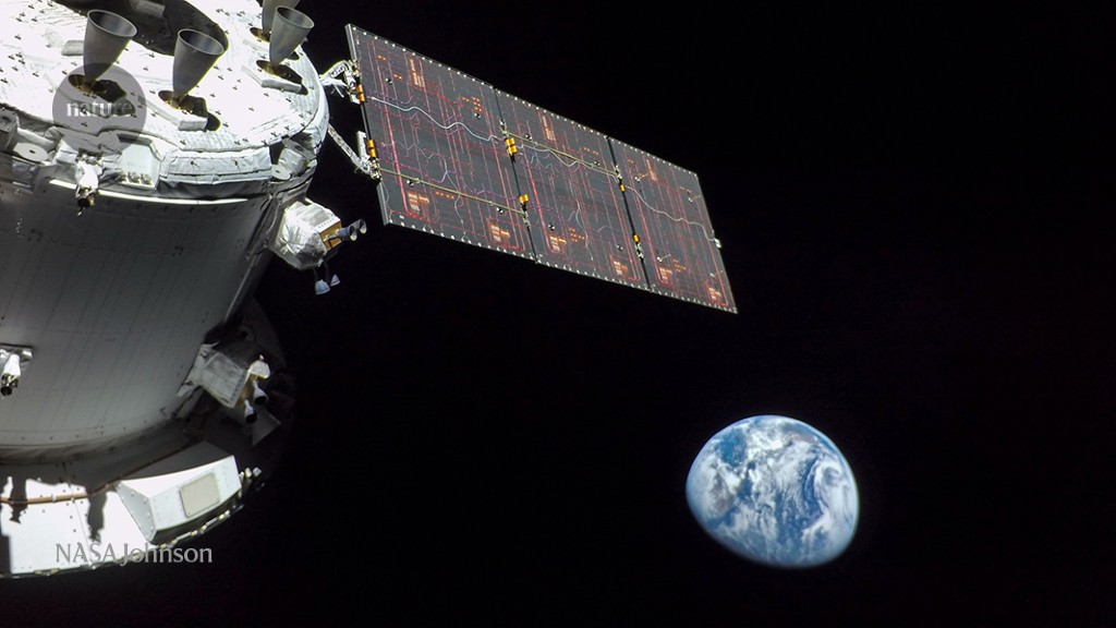 On the journey beyond the far side of the moon, NASA’s capsule took a selfies.