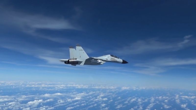 The Chinese fighter jet had an unsafe maneuver