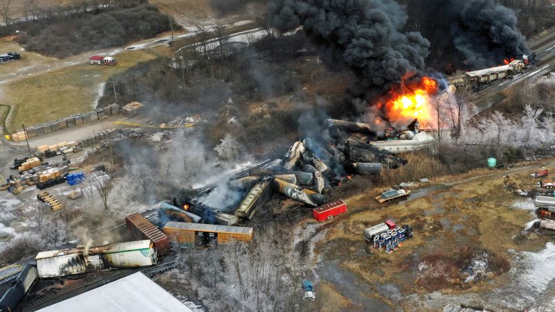 The crews burned the chemicals in derailed tanker cars
