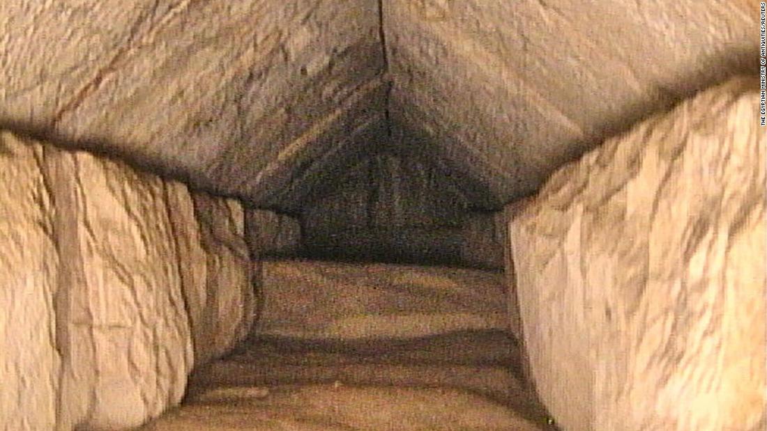 A hallway is found inside a pyramid