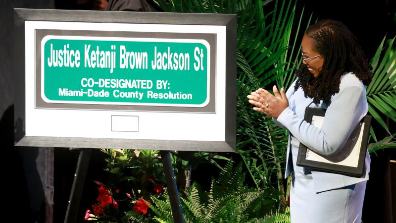 There is a street named after Justice Ketanji Brown Jackson in Miami-Dade County