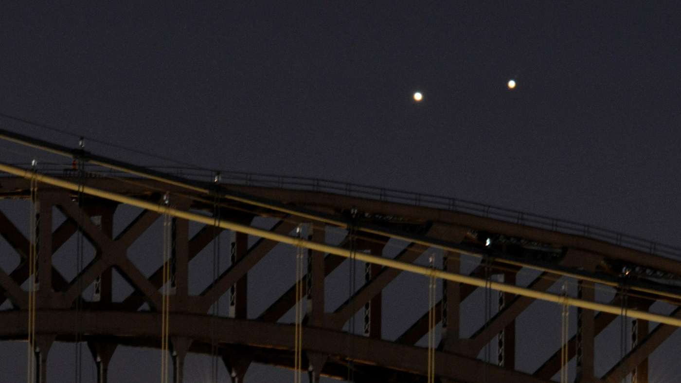 Look to the night sky for a breathtaking sight as Venus and Jupiter dance