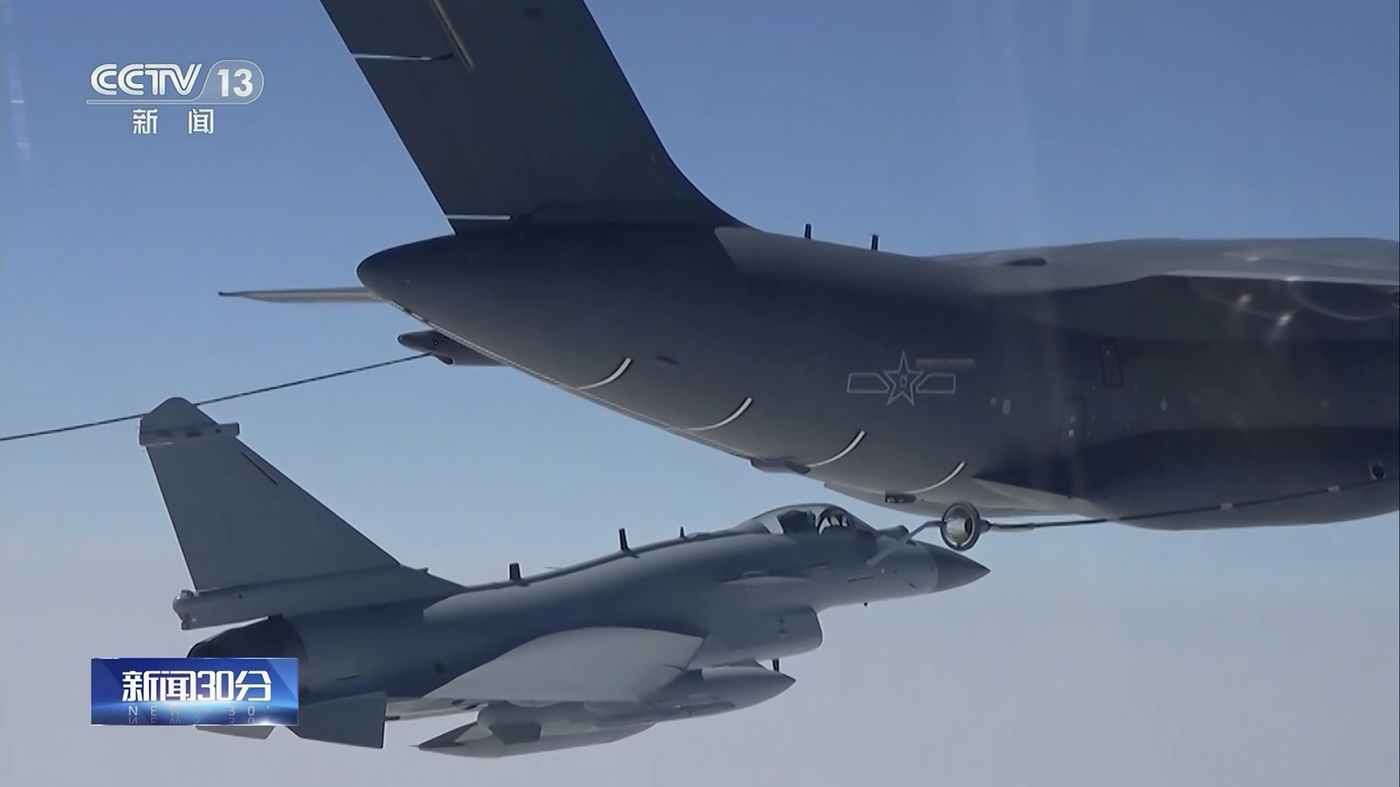 Fighter jets fly after the leader’s visit to the U.S