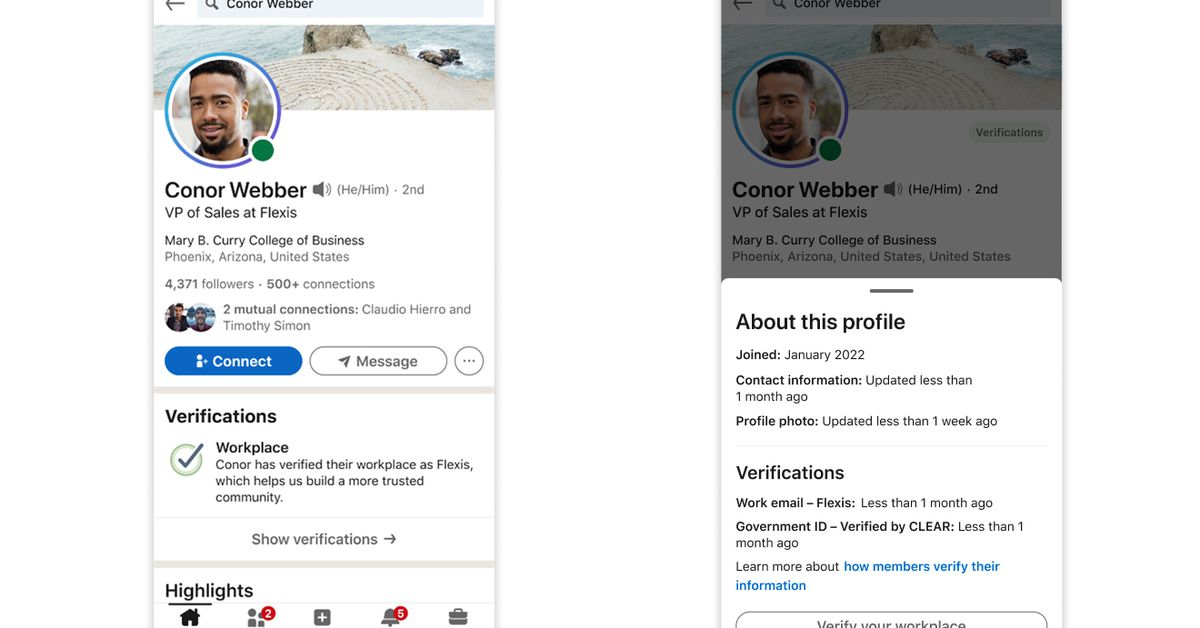 You get a free verified LinkedIn Badge to prove you work there