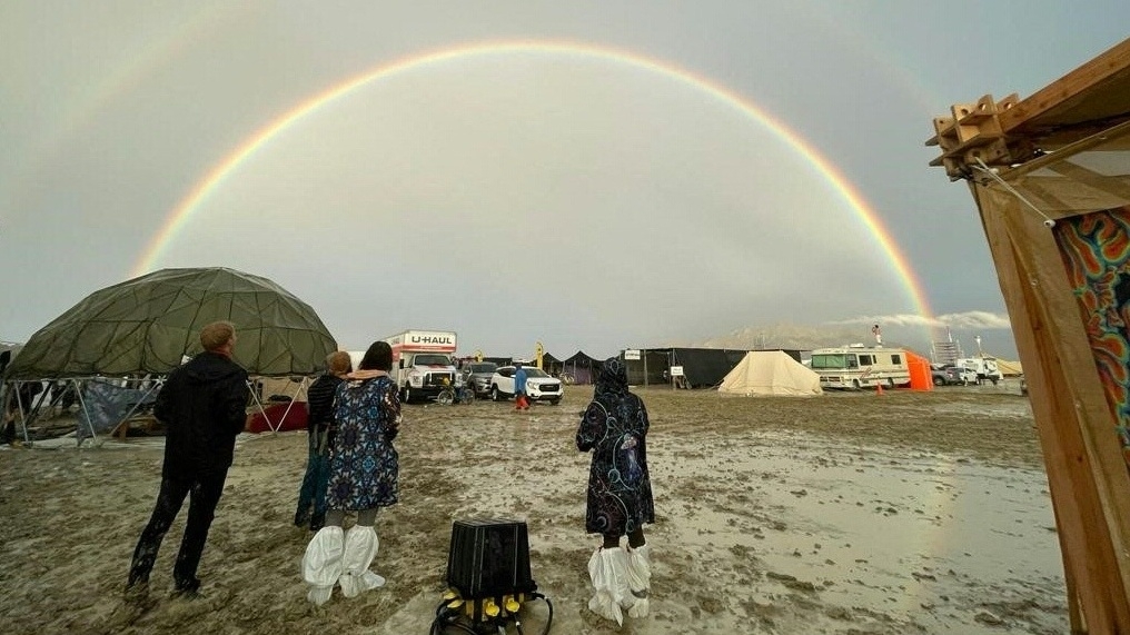 The climate activists crashed the party after protesting at Burning Man