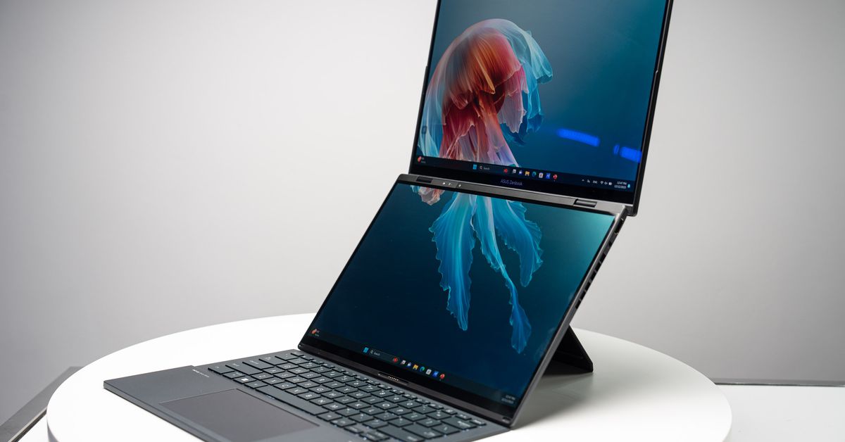 The new laptop from Asus includes a keyboard and two screens