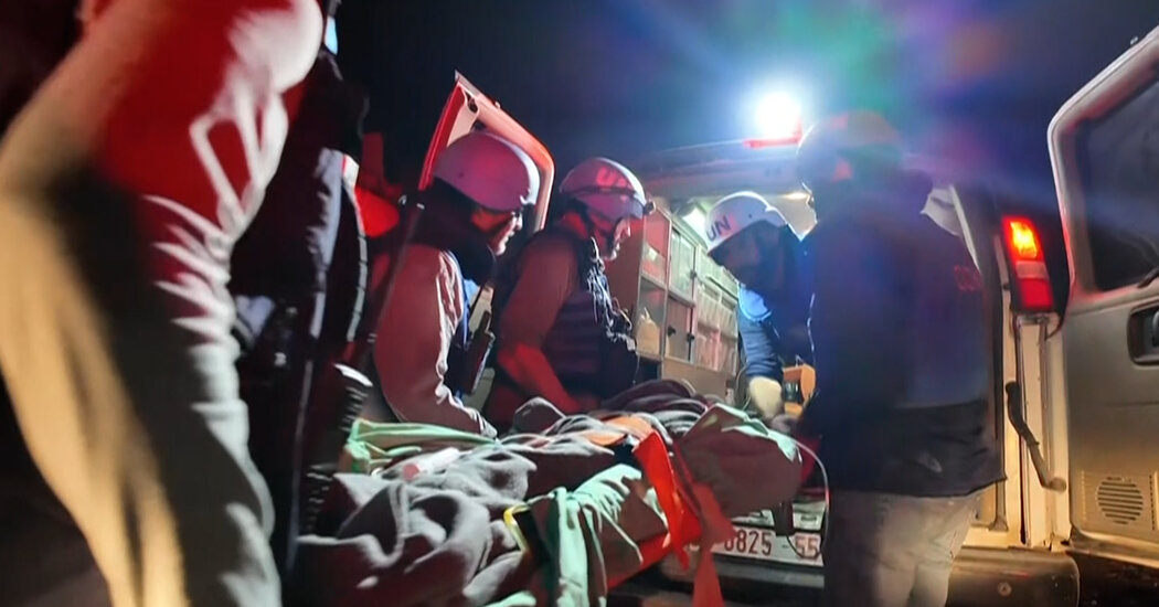 The crew left the cargo ship after it was hit by missiles