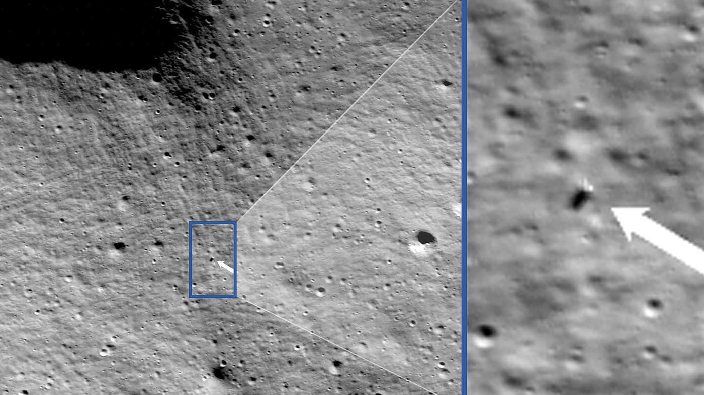 The moon lander will come to a halt after the sideways landing