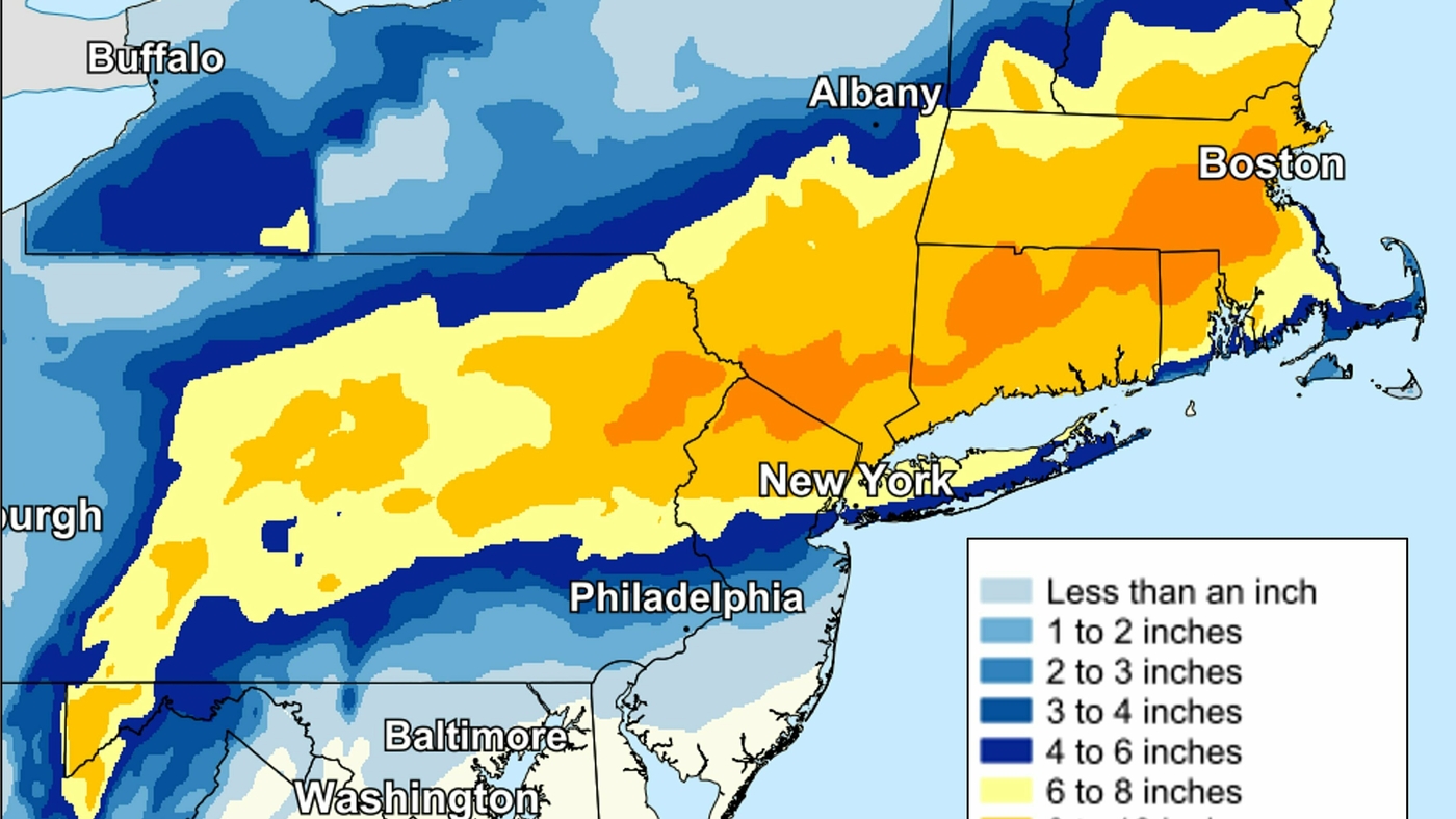 The Northeast will get a nor’Easter from Pennsylvania to Maine