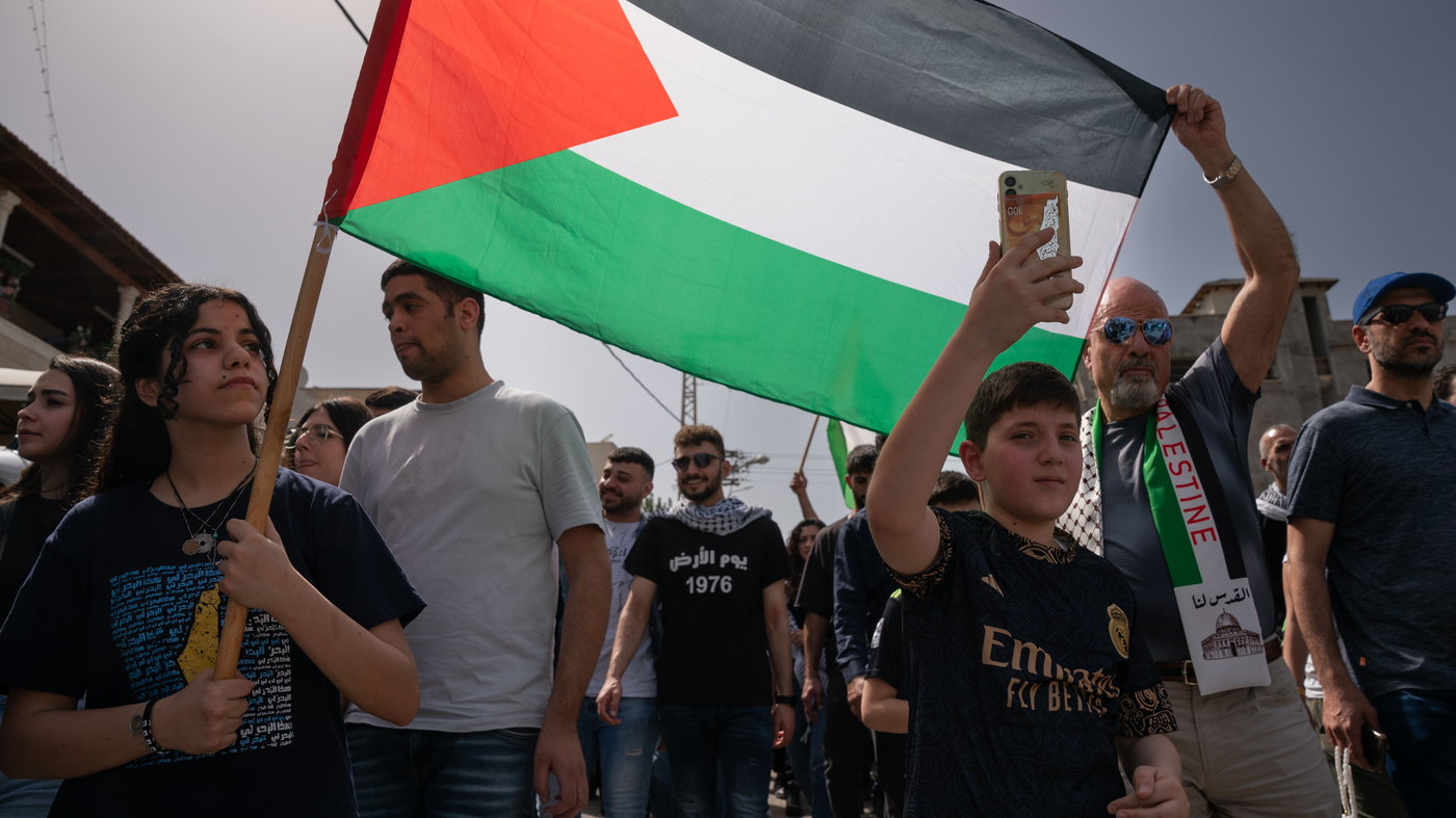 The Palestinians are protesting the Gaza war