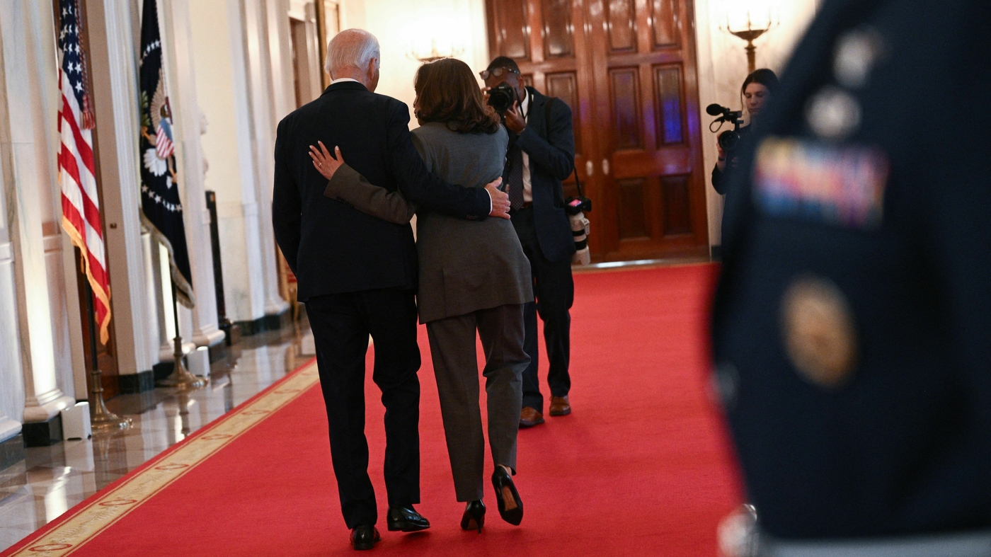 Biden endorsed Harris in the presidential race in 2024
