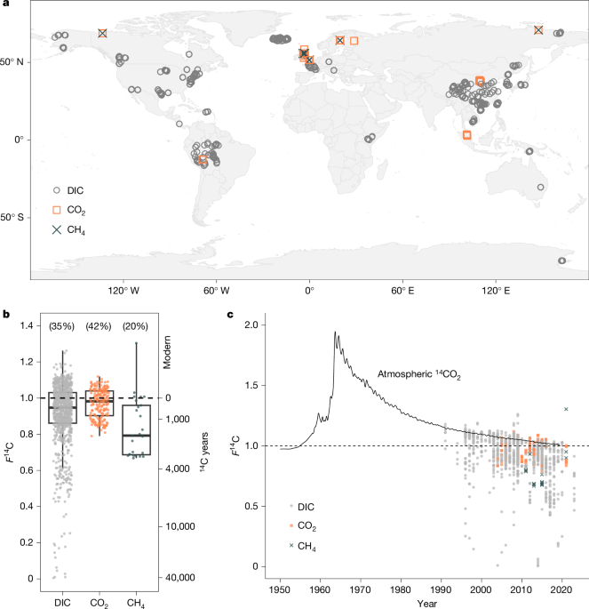The carbon is routed from land to the atmosphere by global river systems
